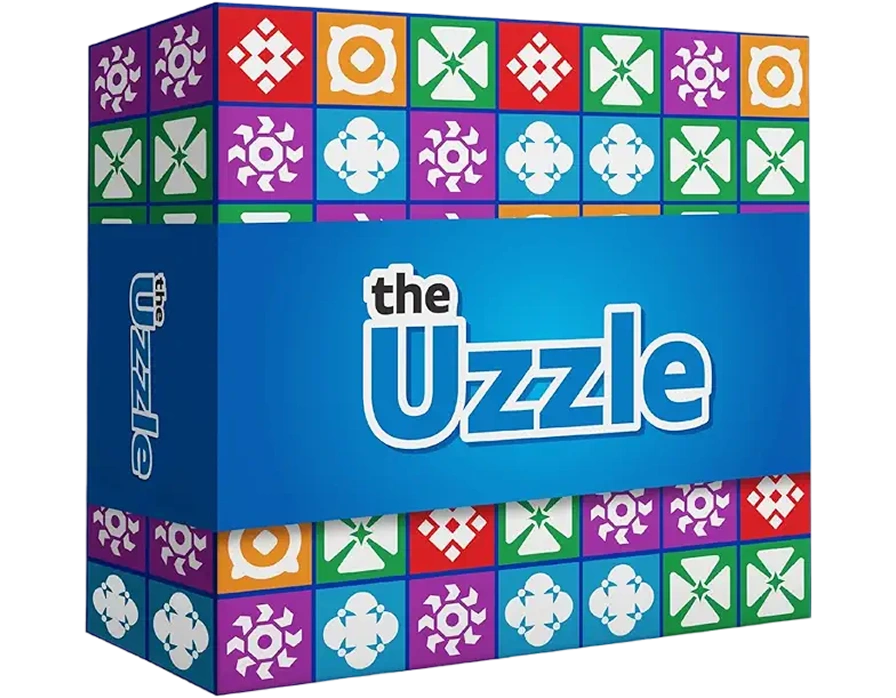 Colorful puzzle board game with tiles that must match patterns, focused on speed, observation, and visual problem-solving.