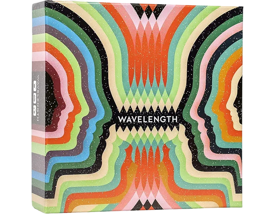Abstract party game with a colorful spectrum, where teams guess positions based on clues and shared intuition.